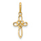 14k Yellow Gold Polished Heart Celtic Cross Pendant