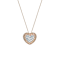 CZ Heart Pendant Necklace In 14K Gold Over Sterling Silver