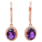 Amethyst and CZ 2.98 Ctw Oval 18K Rose Gold Over Sterling Silver Drop
Earrings Jewelry.