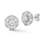 Sterling Statements Rhodium Over Sterling Silver CZ Flower Studs