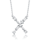 Initial X Mixed Cut CZ Pendant Necklace In Sterling Silver 18 Inch