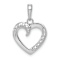 Rhodium Over 14k White Gold Polished and Textured Heart Pendant