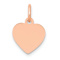 14k Rose Gold Polished Heart Shaped Disc Pendant