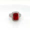 6.25 Cts Rhodochrosite and 0.99 Cts White Diamond Ring in 14K WG
