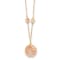 14K Yellow Gold Pink and White Mother Of Pearl Circle and Flowers 18
Inch Necklace