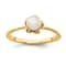 14K Yellow Gold 4-5mm White Button Freshwater Cultured Pearl Flower Ring