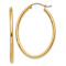 14k Yellow Gold 1 5/16" Polished Oval Hoop Earrings