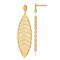 14K Yellow Gold Polished Diamond-cut Post Dangle Leaf Earrings