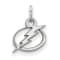 Rhodium Over Sterling Silver NHL LogoArt Tampa Bay Lightning Extra Small Pendant