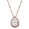 White and Pink Cubic Zirconia 14k Rose Gold Over Brass Pendant With
Chain 3.69ctw