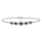 Rhodium Over 14k White Gold Marquise Sapphire Bracelet