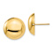 14k Yellow Gold 15.5mm Button Earrings
