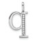 14K White Gold Diamond Lower Case Letter Q Initial Pendant