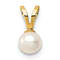 14k Yellow Gold 4-5mm White Near Round Freshwater Cultured Pearl Pendant
