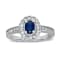 0.75ctw Sapphire and Diamond Ring in 14k White Gold