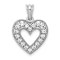 Rhodium Over 14k White Gold Diamond Heart Pendant