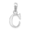 Sterling Silver Polished Block Initial -C- Pendant
