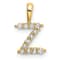 14K Yellow Gold Lab Grown Diamond Letter Z Initial Pendant