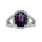 Amethyst and Diamond 14k White Gold Halo Split Shank Ring 4.00ctw