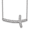 Rhodium Over 14K White Gold Lab Grown Diamond VS/SI GH, Sideways Cross
18 Inch Necklace