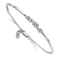 Rhodium Over 14k White Gold Diamond Bangle Bracelet