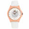 Jivago Women's Fun Gray Dial, White Satin Leather Strap Watch