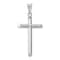 Rhodium Over 14k White Gold 3D Polished Tube Cross Pendant