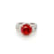 5.03 Cts Rhodochrosite and 1.20 Cts White Diamond Ring in 14K 2- Tone