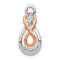 14K Two-tone Diamond Double Infinity Chain Slide Pendant