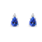 Pear Shape Tanzanite and CZ Rhodium Over Sterling Silver Earrings, 2.02ctw