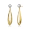 Freshwater Pearl Pear Shape Drop Earrings In 14K Gold Over Sterling Silver