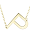 Sideways Initial P Necklace In Solid 14K Yellow Gold 18 Inch
