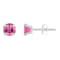 5mm Cushion Pink Topaz Rhodium Over 10k White Gold Stud Earrings