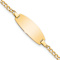 14k Yellow Gold Semi-Solid Oval Curb Link ID Bracelet