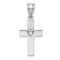 Rhodium Over 14k White Gold Diamond Heart Cross Pendant