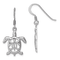 Rhodium Over Sterling Silver Cut Out Mother and Baby Turtle Dangle Earrings
