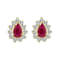 0.70ctw Ruby and Diamond Earrings in 14k Yellow Gold