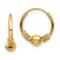 14K Yellow Gold Endless Hoop with Bead Earrings