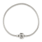 Sterling Silver Round Snake Chain Bracelet With Bead Clasp