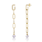 Pear Shape Pearl And CZ Drop Earrings In 14K Gold Over Sterling Silver