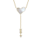 CZ And Mother-Of-Pearl Heart And Arrow Y-Necklace In 14K Gold Over
Sterling Silver