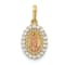 14K Yellow and Rose Gold Our Lady of Guadalupe Cubic Zirconia Pendant