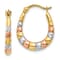 14k Yellow Gold and Rhodium Over 14k Yellow Gold Diamond-Cut 5/8"
Scalloped Hoop Earrings