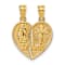 14K Yellow Gold Polished Te Amo Spanish Religious Break-apart Heart Pendant