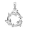 Rhodium Over Sterling Silver Polished 3 Dolphin Circle Pendant