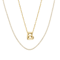 CZ Initial B Tennis Necklace And Pendant Set In 14K Gold Over Brass 4.05ctw