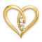 14k Yellow Gold Diamond Polished Heart Chain Slide Pendant