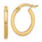 10k Yellow Gold 3/4 inch Polished and Textured Oval Hoop Earrings