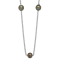 Rhodium Over Sterling Silver 8-9mm Baroque 5 Station Tahitian Saltwater
Cultured Pearl Necklace