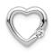 Rhodium Over 14k White Gold Diamond Heart Chain Slide Pendant